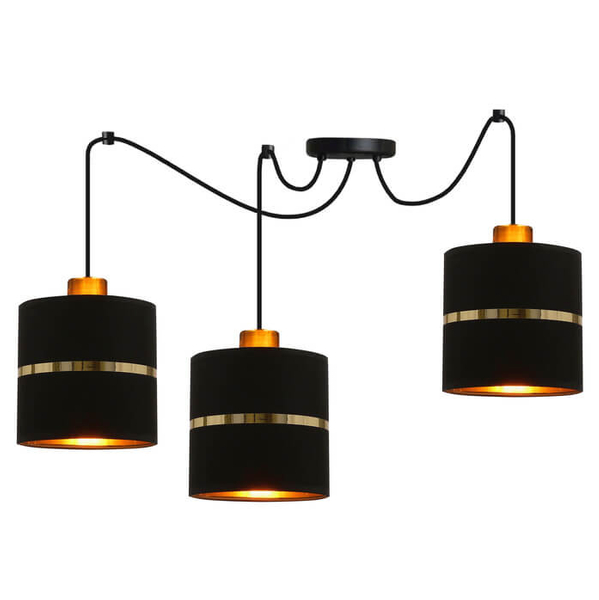 Lampa wisząca Assam 33-17772 Candellux regulowana czarna złota