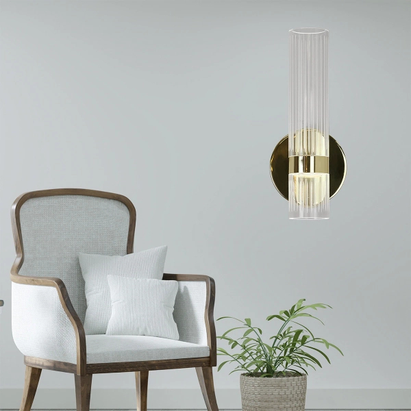 Podłużna lampa ścienna Ambiente LP-1510/1W GD LED 18W 3000-6000K tuba złota