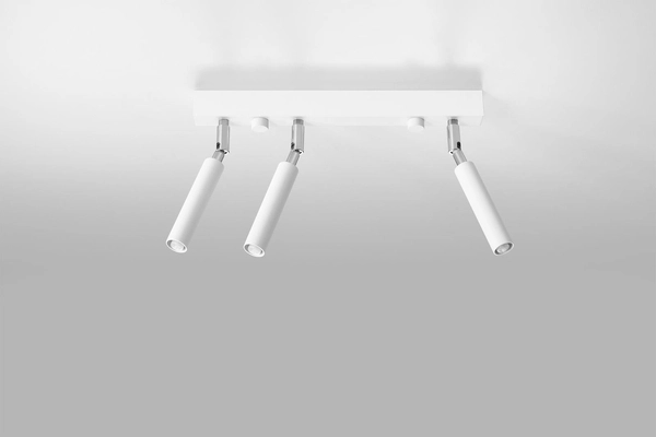 Sufitowa LAMPA plafon SL.0904 tuby OPRAWA metalowa regulowana industrialna biała