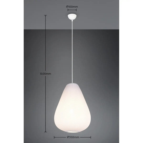 Jadalniana lampa wisząca JANINE R36241001 nad stół materiałowa biały