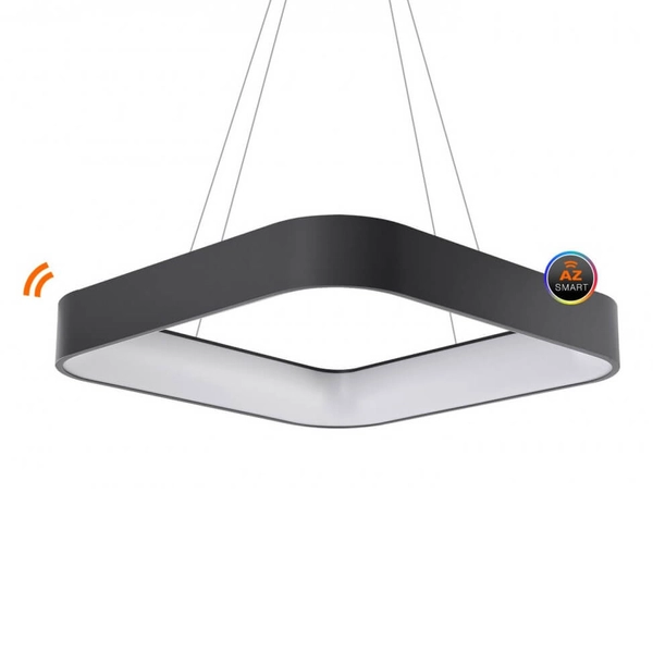 Wisząca lampa salonowa Solvent LED 120W z pilotem szara