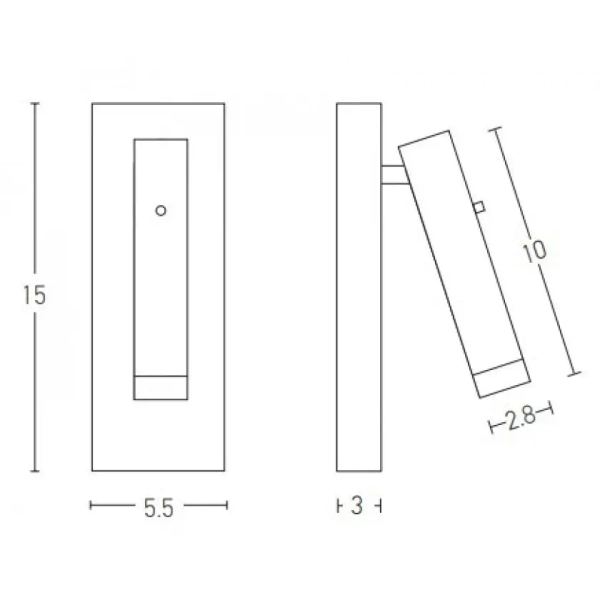 Regulowana ścienna lampa H68 LED 3W 3000K do czytania mosiądz