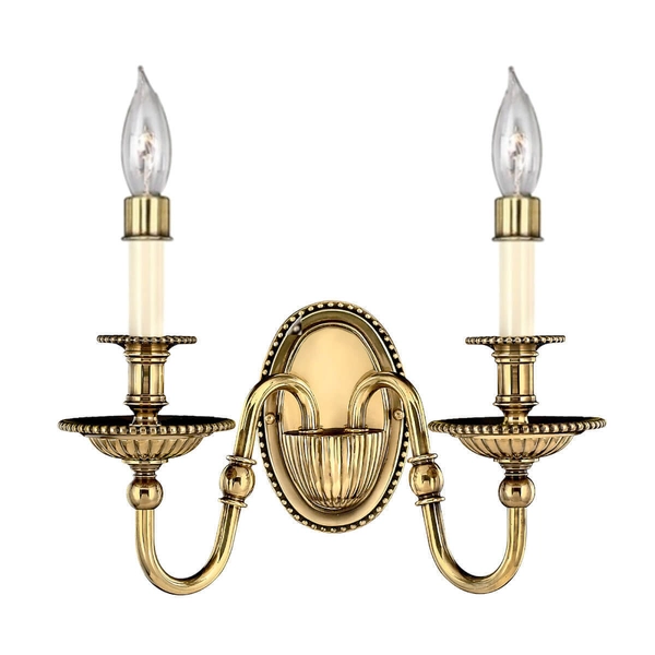 Ścienna lampa z abażurami Cambridge HK-CAMBRIDGE2+2xLS162 Hinkley mosiądz kremowy