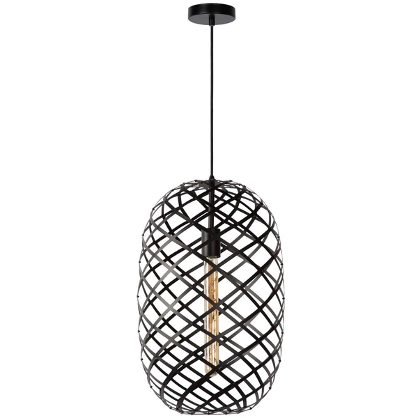 LAMPA wisząca WOLFRAM 21417/32/30 Lucide loftowa OPRAWA metalowy ZWIS druciany czarny