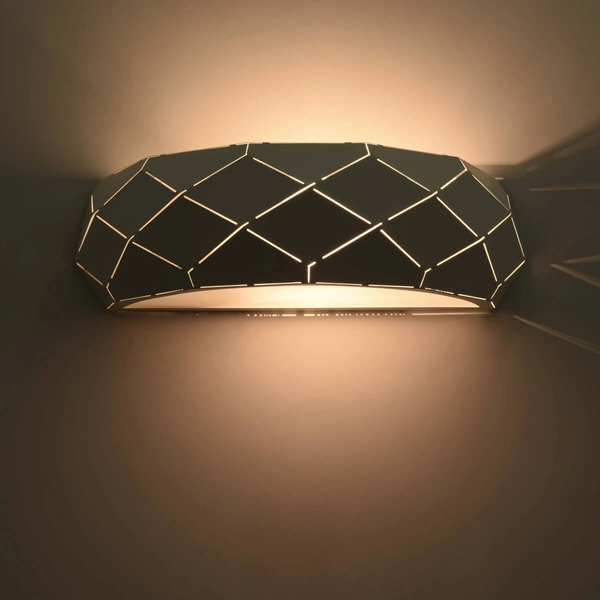 Kinkiet LAMPA ścienna REUS LP-8069/1W WH Light Prestige geometryczna OPRAWA półokrągła przyścienna biała