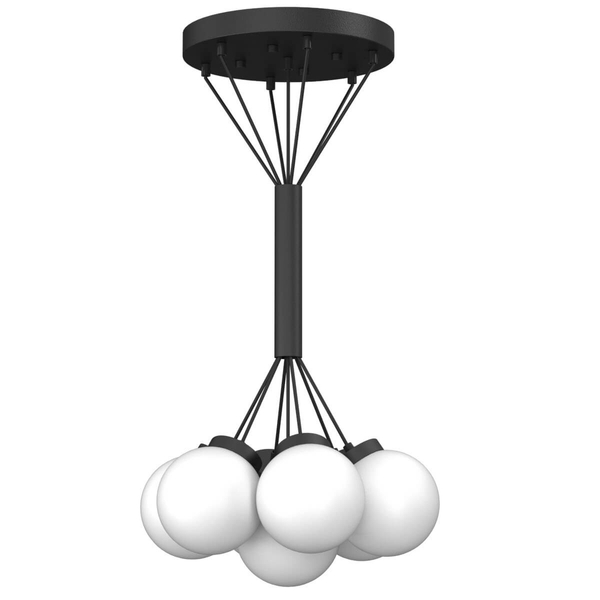 Kulista lampa wisząca iO 5071 do salonu szklana czarny biały