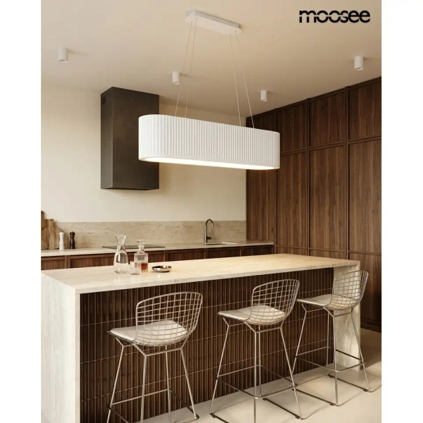 Ryflowana lampa wisząca MAZAYA biała MSE1501100607 1xLED 71,5W nad stół