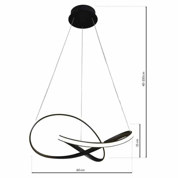 Geometryczna lampa wisząca CAPPIO ML6771 LED 36W 4000K czarny