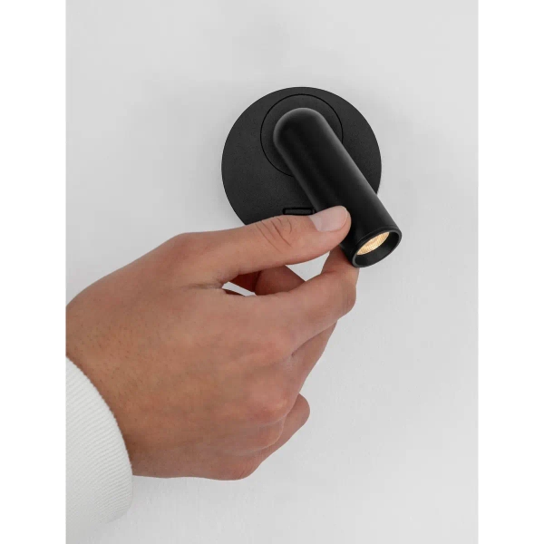 Okrągły kinkiet ścienny TINVALO LE45533 LED 3W 3000Kczarny