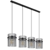 Wisząc lampa nad stół GORLEY 15698-4H szklana loft czarna przydymiona