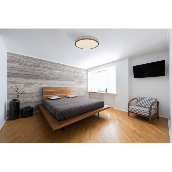 Okrągły plafon Doro 416080WD2R drewniany LED 24W loft
