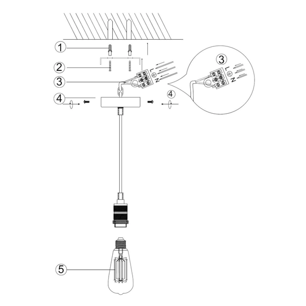 Zawiesie do lampy SP6522 Dar Lighting nad stół czarne złote