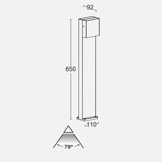 Ogrodowy słupek stojący GEMINI 7104001118 Lutec LED 9,5W 4000K IP54 szary