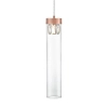 Szklana Lampa wisząca GEM P0389-01D-L7AC tuba przezroczysta miedziana