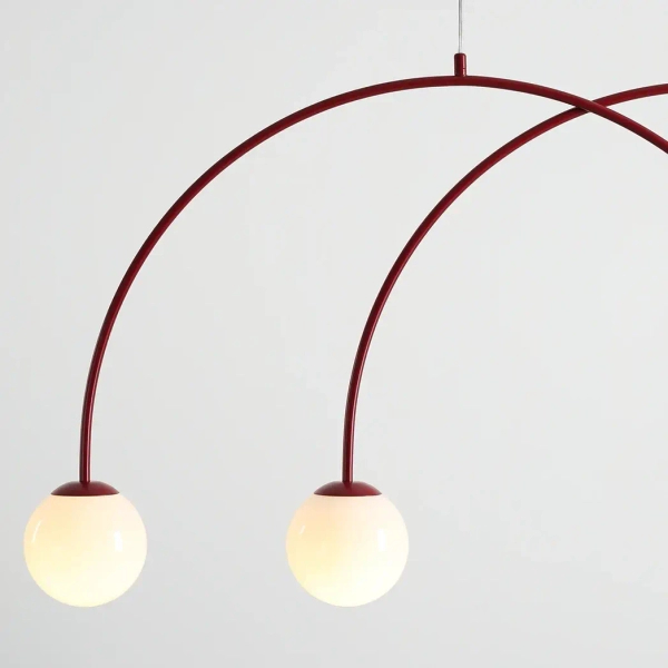 Skandynawska lampa wisząca UNA 1116L15_S kulista szklana czerwona