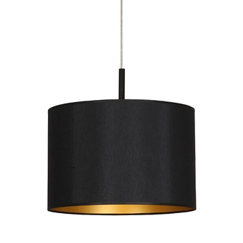 Abażurowa lampa okrągła Alice 4961 zwis do sypialni czarna złota