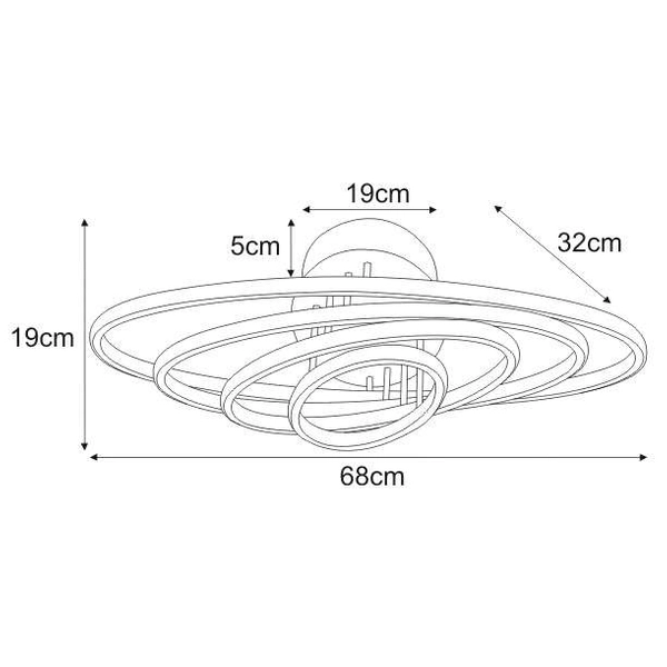 Plafon LAMPA sufitowa Corina K-8105 Kaja okrągła OPRAWA futurystyczna LED 84W 4000K pierścienie rings białe czarne