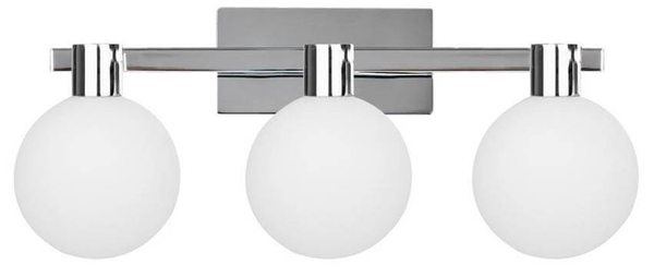 Salonowa lampa ścienna Maldus szklane kule chrom białe
