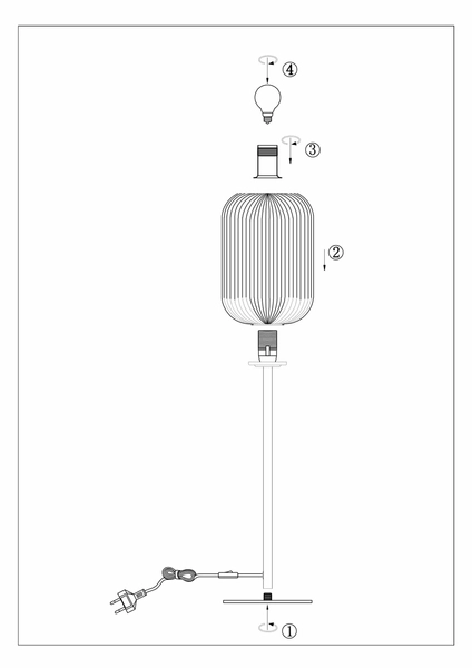 Stylowa lampa stojąca Cava plisowana na komodę mosiądz biała