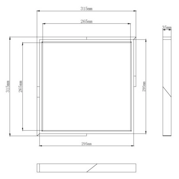 Kwadratowy plafon Meta R67191132 RL Light LED 20W 3000K drewniany czarny