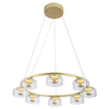 LAMPA wisząca LORELL 5390 Rabalux okrągła OPRAWA metalowa ZWIS pierścień LED 40W 3000K ring złoty przezroczysty
