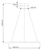 LAMPA wisząca SLIM/000062/3000/B MDECO okrągła OPRAWA ring ZWIS LED 22W 3000K metalowy czarny