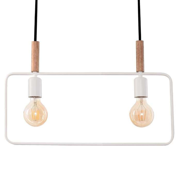 Loftowa lampa wisząca 32-73549 prostokątny zwis metalowa ramka biała