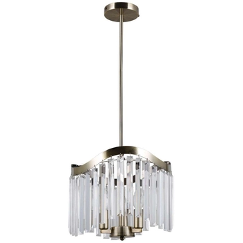 LAMPA wisząca SABRIGA PND-44544-3 Italux glamour OPRAWA metalowy ZWIS kryształki brąz przezroczyste