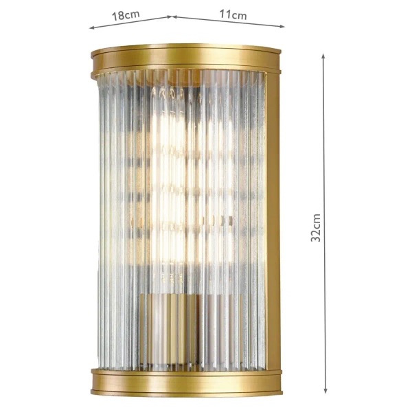 Szklany ścienny kinkiet Bianka BIA0763 do salonu ryflowany satynowy brąz