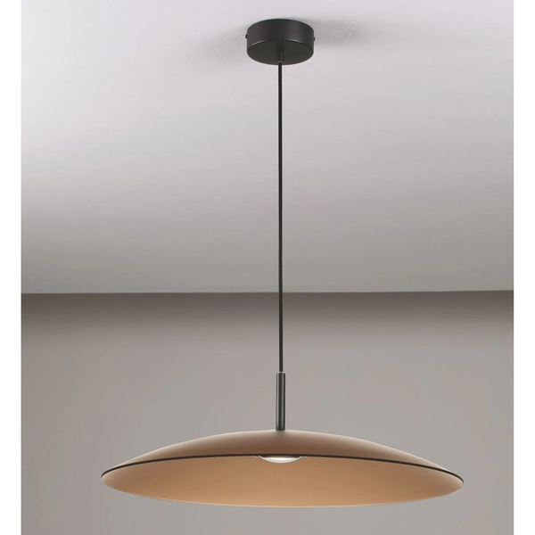 Lampa zwisająca PECA LE44272 LED 17W 3000K dysk czarna brązowa
