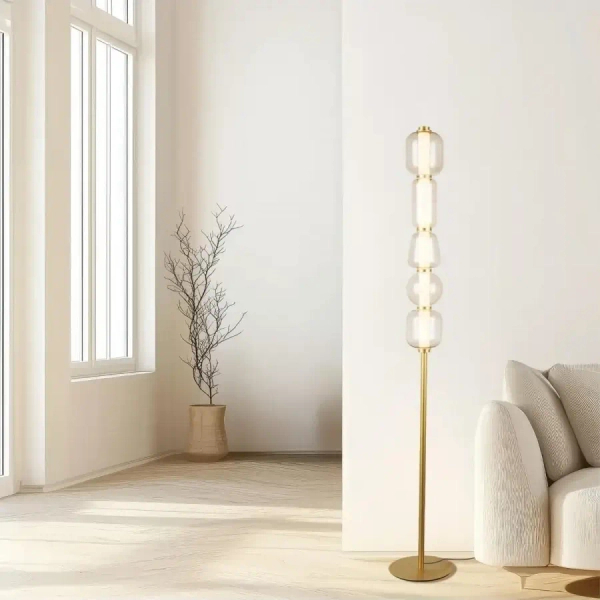 Podłogowa ledowa lampa 23063 LED 17W 3000K szklane kule złoty