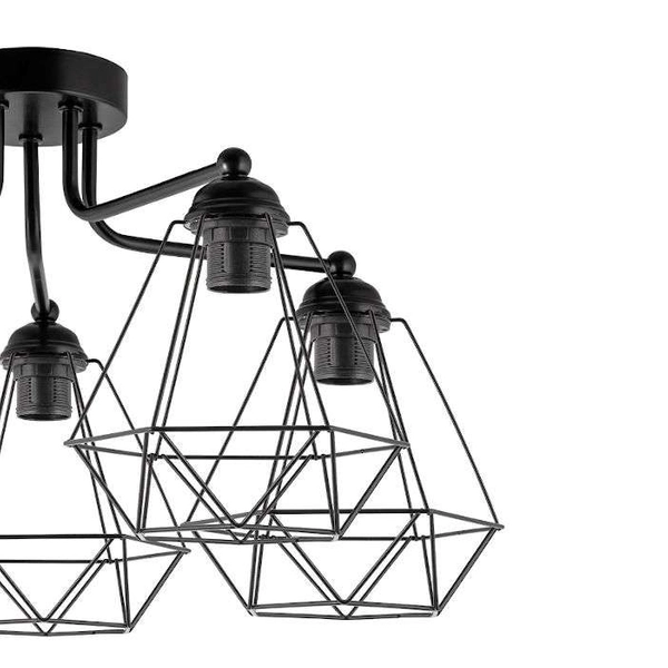 Sufitowa lampa industrialna VEN W-1210/5 druciana czarne