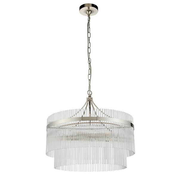 Wisząca lampa szklana na łańcuchu szklana chrom Marietta OUTLET