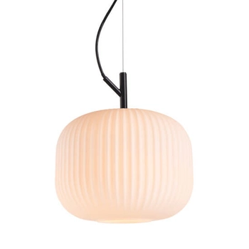 Szklana lampa wisząca Rues PND-64536A-M-BL-OPA Italux biały czarny