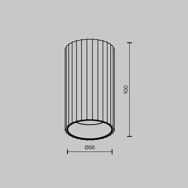 Plafon tubka podłużna ryflowana Calipso C106CL-01-GU10-BS mosiądz