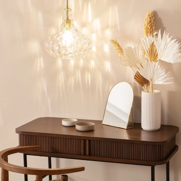 Szklana lampa wisząca Pico ABR-LWS Abruzzo nad stół złoty przezroczysty