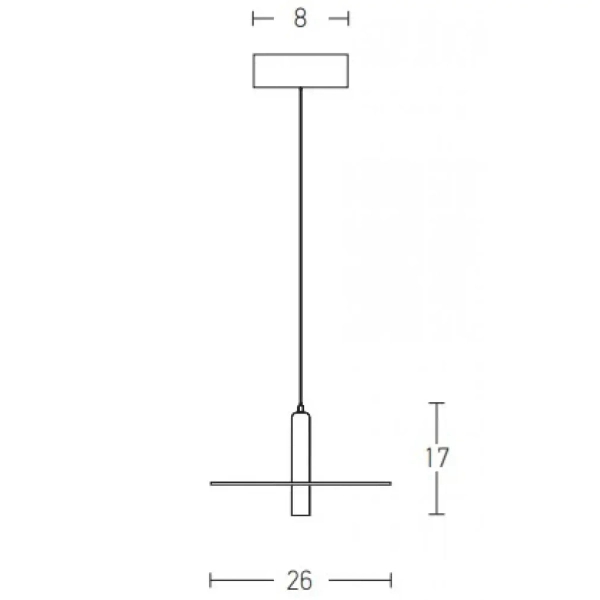 Okrągła lampa wisząca 18139-W LED 7W 3000K dysk biały