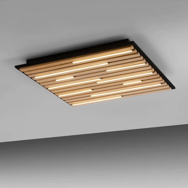 Sufitowa lampa sterowana pilotem Q-AKUSTIK brązowa 6423-79 1xLED 35W 2700-5000K kwadratowa