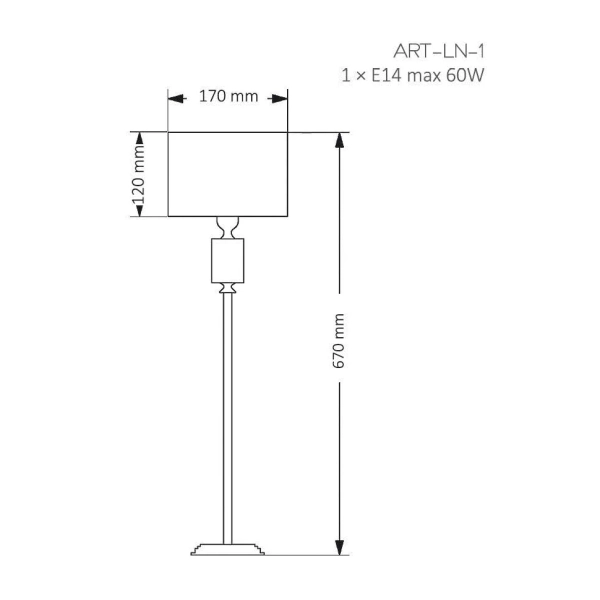 Podłogowa lampa z abażurem Artu ART-LN-1 (N) do sypialni biała nikiel