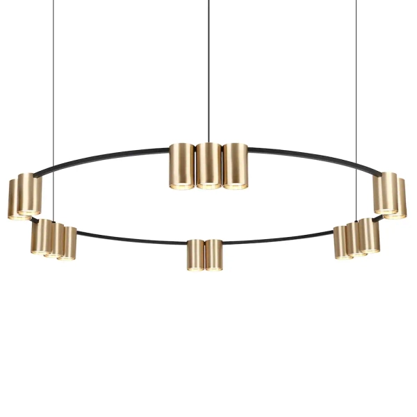 Pierścieniowa lampa wisząca GENESIS ML0378 tubki złote czarne