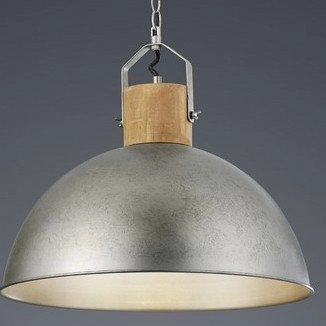 Wisząca LAMPA loftowa DELHI 303400167 Trio metalowa OPRAWA kopuła ZWIS industrialny nikiel brązowy