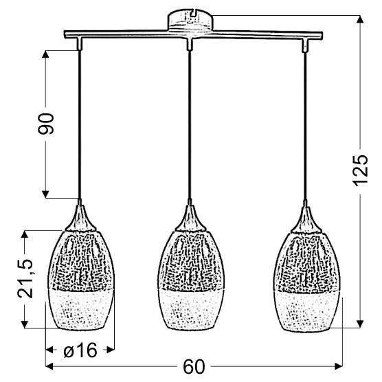 Lampa wisząca CELIA 33-51585 szklana zwis krople łezki chrom