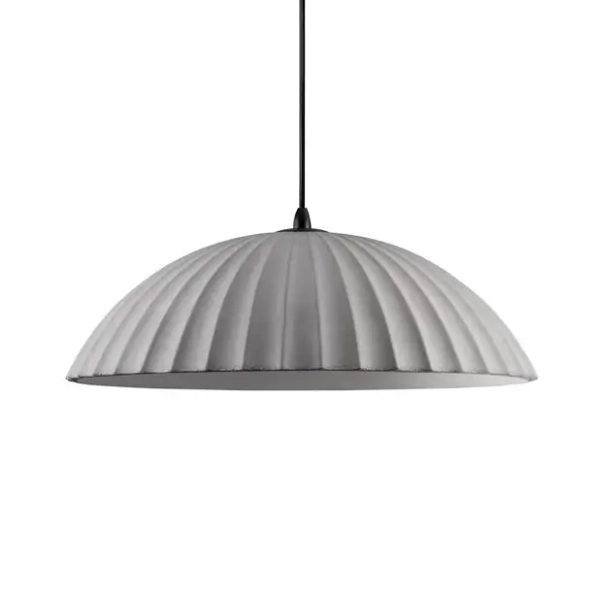 Wisząca lampa z betonu GIRONTO LE45303 nad wyspę kopuła szara