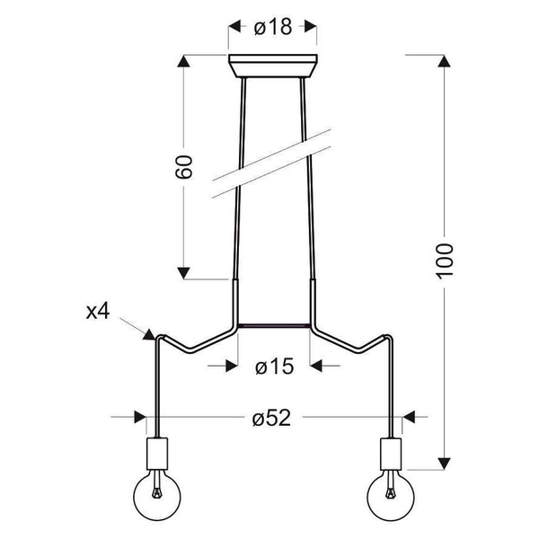Lampa wisząca BASSO 34-71019 industrialna zwis metalowy pająk czarny
