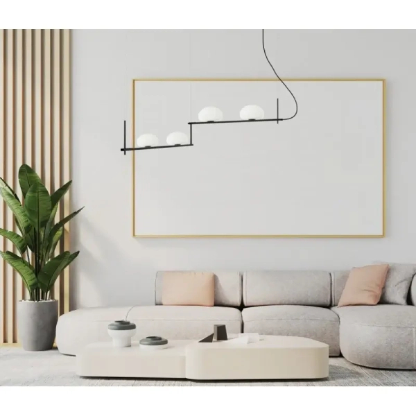 Modernistyczna lampa wisząca Kernio PND-357784-BK+W Italux balls czarna