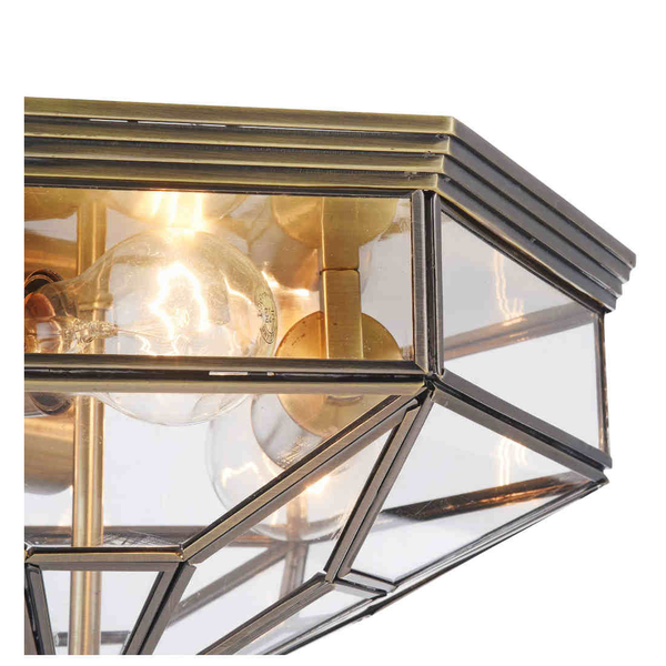 LAMPA sufitowa ZEIL H356-CL-03-BZ Maytoni szklana OPRAWA plafoniera klatka brąz