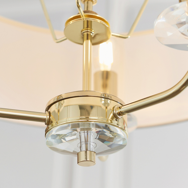 Wisząca lampa Nixon 70560 Endon z abażurem mosiądz ecru
