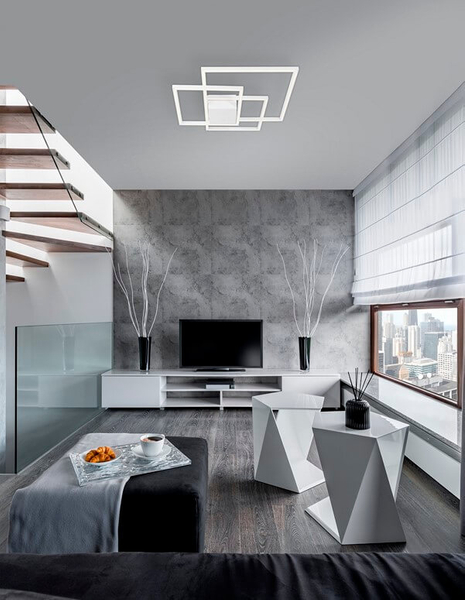 Przysufitowa lampa salonowa Paso squares LED 42W 3000K biała