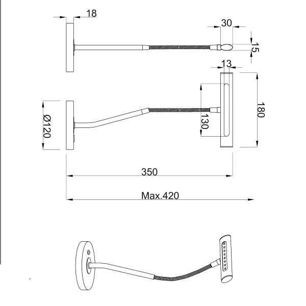 Biurkowa lampa Curtis 579790132 Trio LED 4W 3000K minimalistyczna czarna
