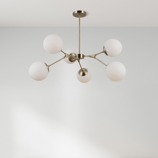 Nowoczesna LAMPA sufitowa ANNES PND-56980-6C Italux modernistyczne molekuły do salonu chrom